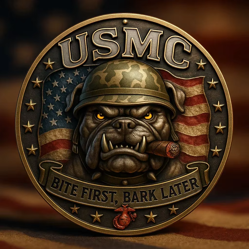United States Marine Corps Challenge Coin USMC Devil Dog Semper Fidelis, Honor0