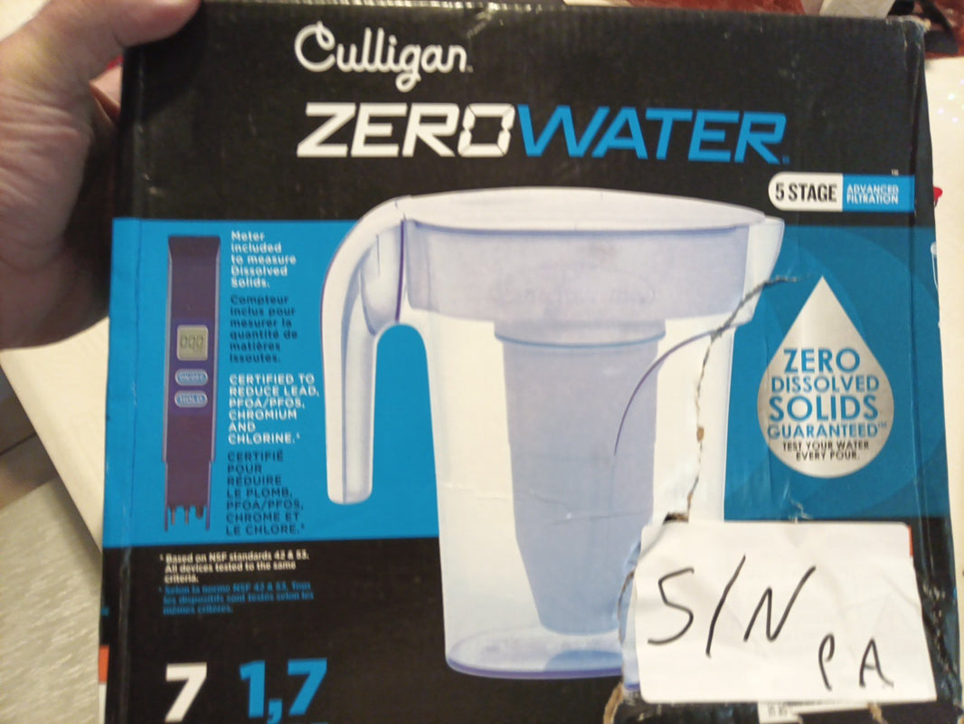 Culligan Zerowater 7-Cup - 1.7 Liter Water Pitcher - Filtration With Tester. NIB0