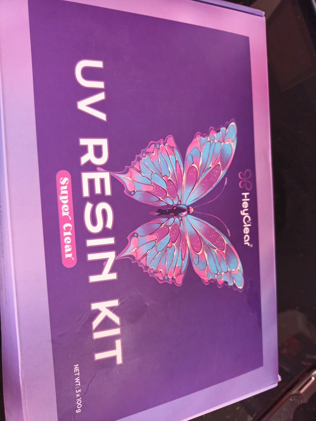 HeyClear UV Resin Kit with Light -200g Crystal Clear, Hard Resina UV Light Fast1