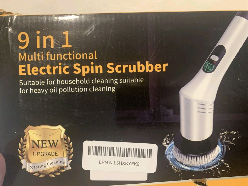 9 In 1 Electric Cleaning Spin Scrubber JY-701230W Brush W/ LCD Digital Display0