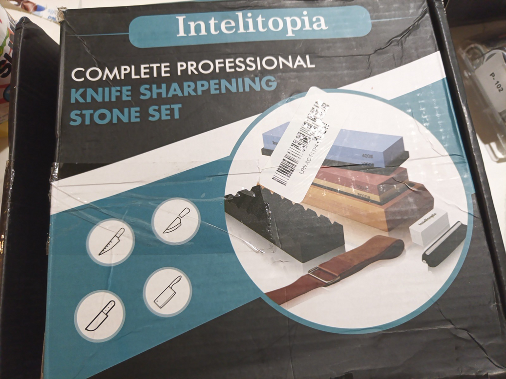 Complete Knife Sharpening Stone Set – Dual Grit Whetstone 400/1000 3000/8000 0