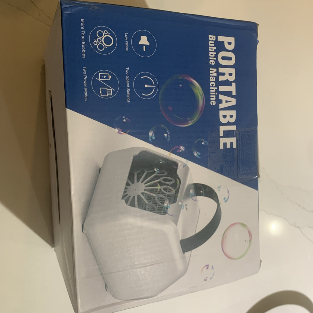Portable Bubble Machine White Open Box0