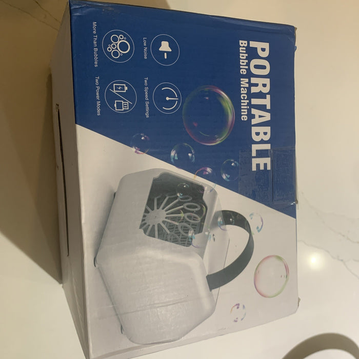 Portable Bubble Machine White Open Box0
