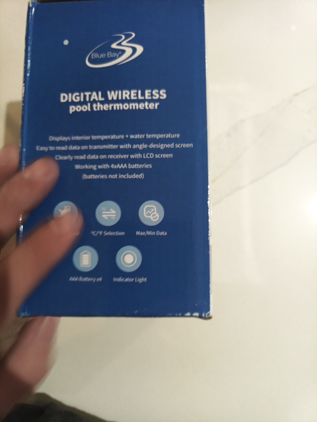 Wireless Pool Thermometer, Floating Easy Read, Digital Thermo Blue Bay TH-DW011