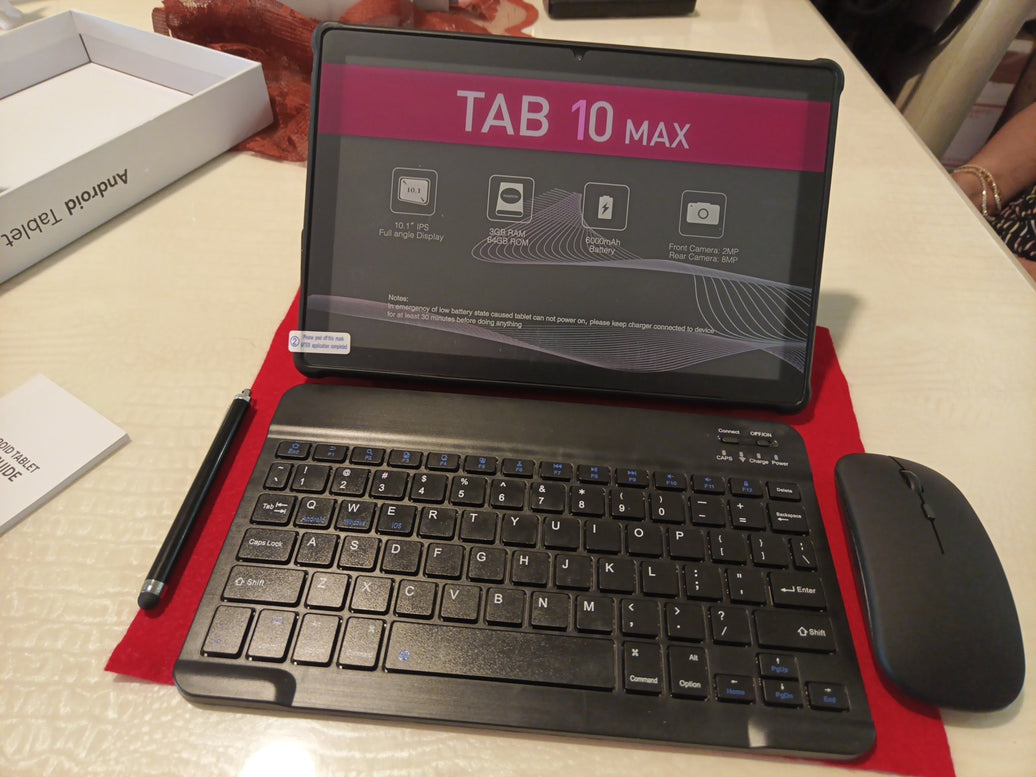 2 in 1 Tablet 10.1 Inch Android 15 OS Tablets with Keyboard, Mouse, Stylus Pen.0