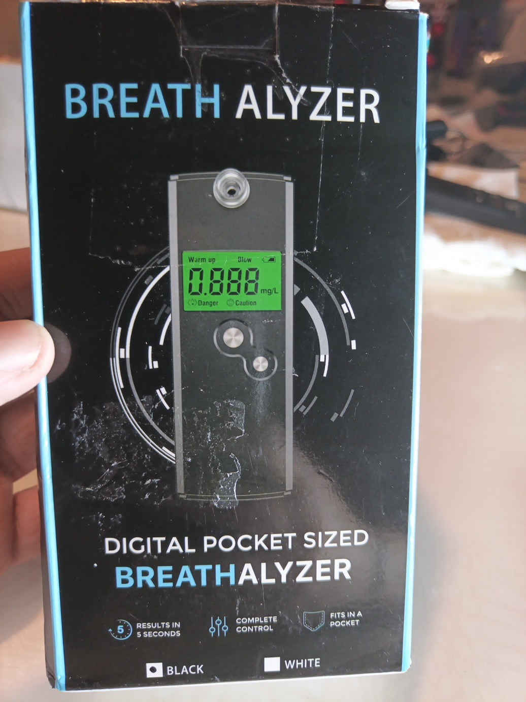 Professional Breathalyzer, With Disposable Mouth Pieces, Black, With Case0