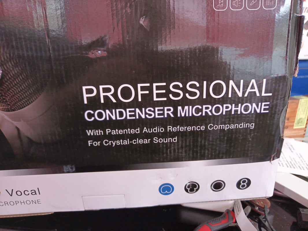 Professional Condenser Microphone & Stand Legendary Vocal Sing Live Sound Card1
