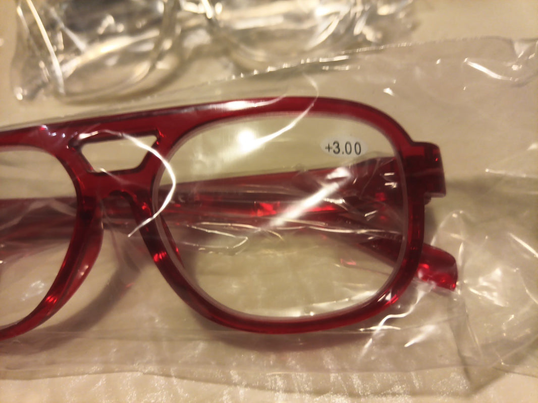 Solid Multi Color Plastic Aviator Eyeglasses Readers +3.0 - 6 Pack1