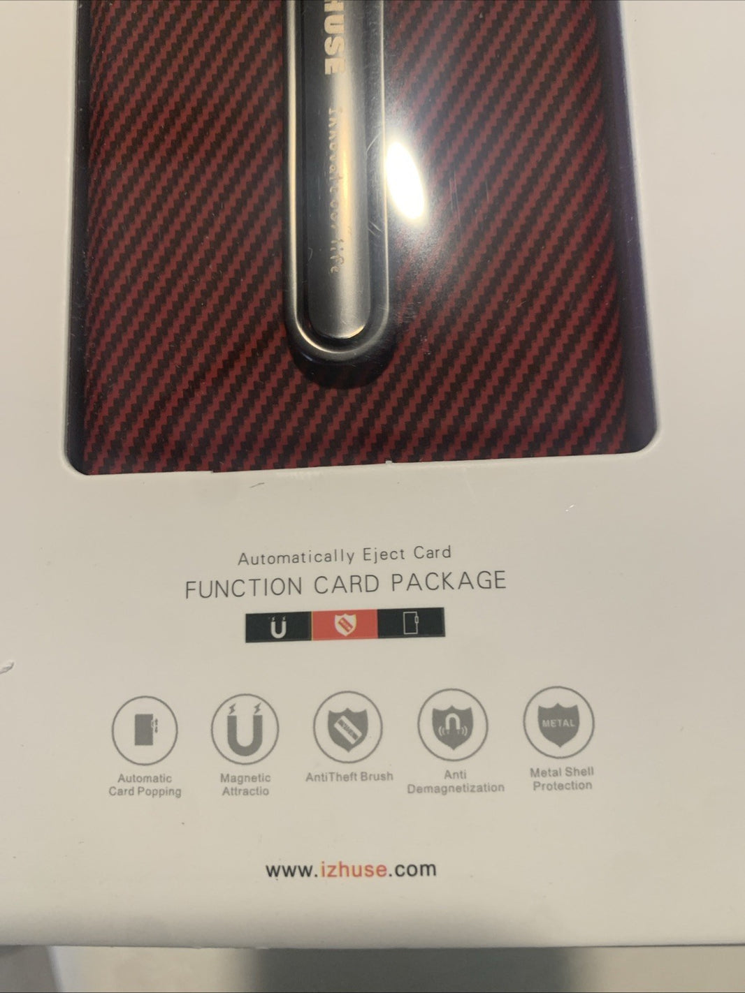 ZHUSE Automatic Pop-Up RFID Blocking Credit Card Holder Metal Wallet red1