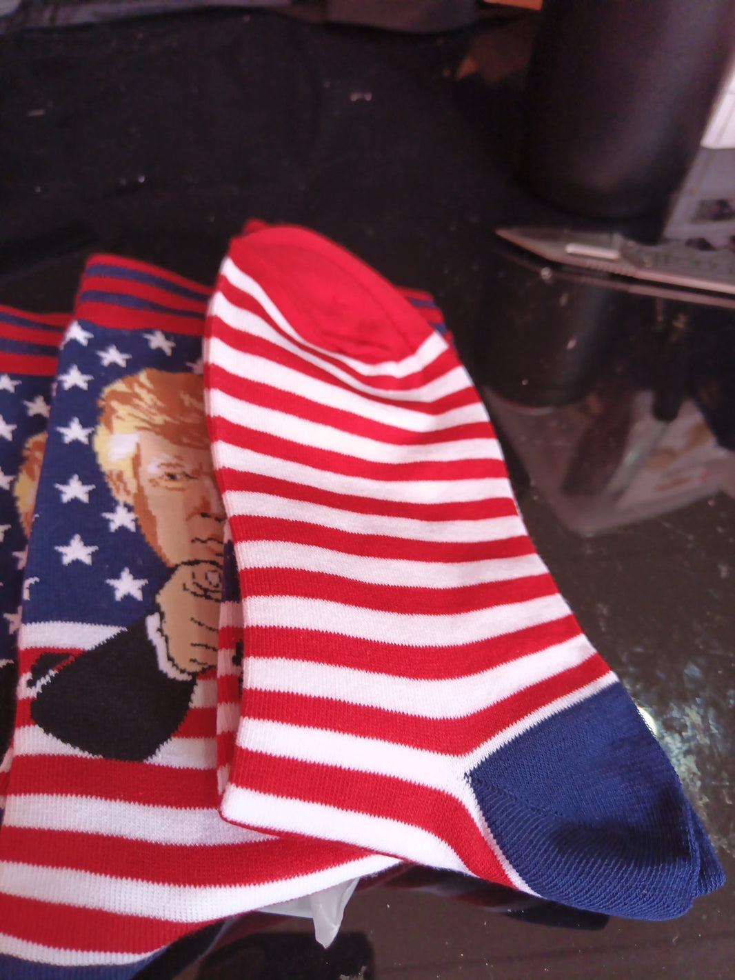 Trump Socks One Size New Stripe Patriotic 3 Pack.1