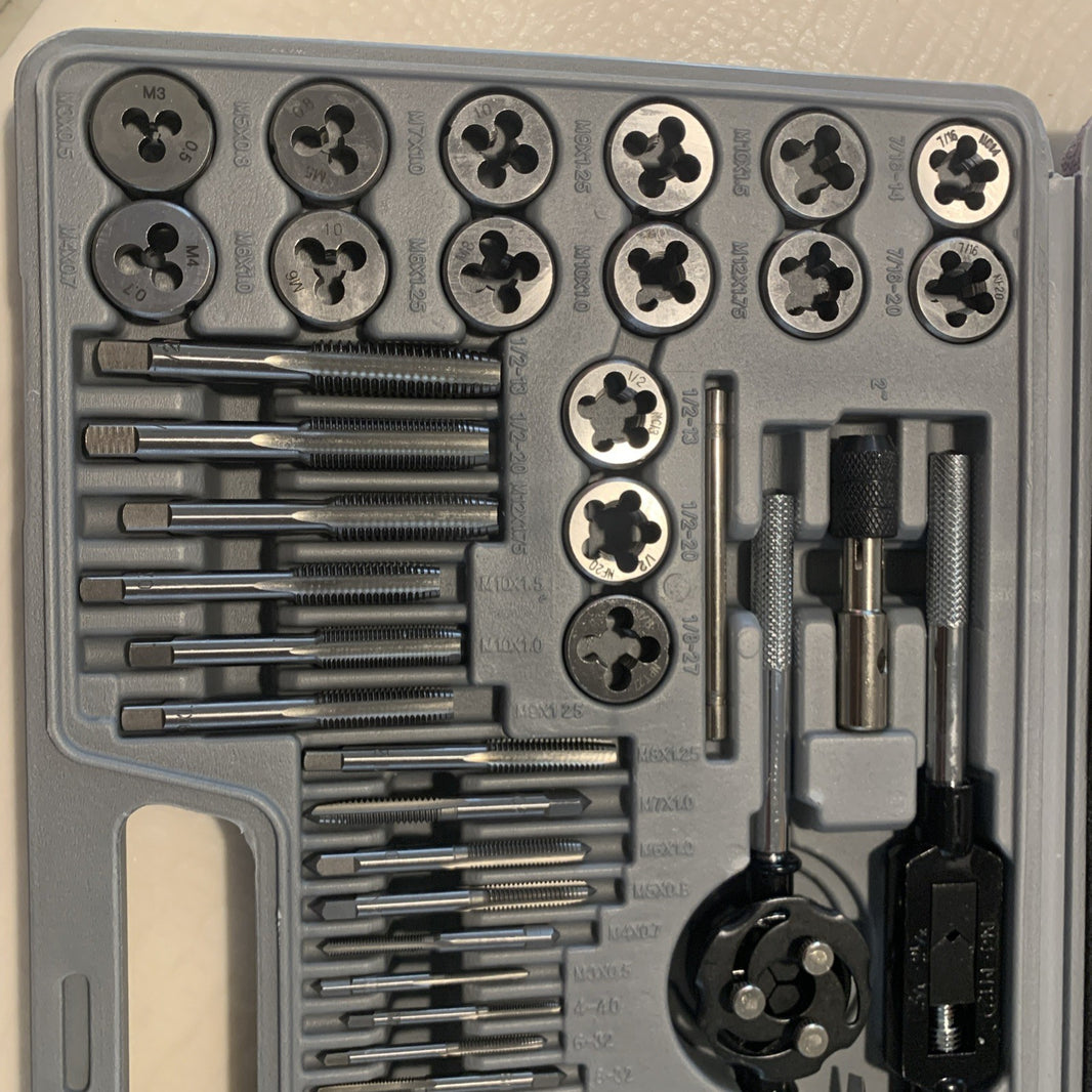 60PC Tap and Die Set Metric Imperial Sae Standard Bearing Steel Threading Tool1