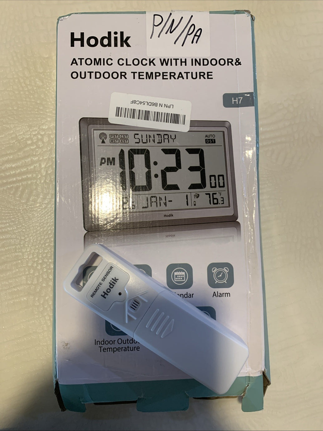 Hodik Atomic Clock With Indoor/Outdoor Temperature With Backlight0