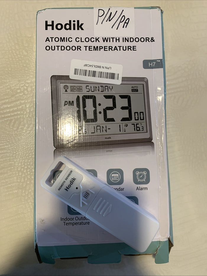 Hodik Atomic Clock With Indoor/Outdoor Temperature With Backlight0