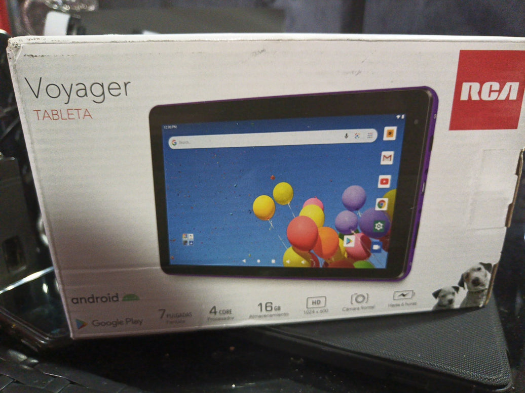 RCA Voyager 7" Black Tablet 16GB 4 Core Android 6.0 RCT6873W42 Front Camera0