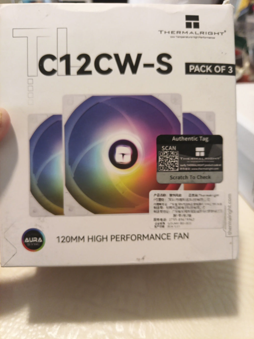 Thermalright 120mm High Performance Fan ~TL-C12CW-S ~ Aura Sync ~ White ~ 3-Pack0