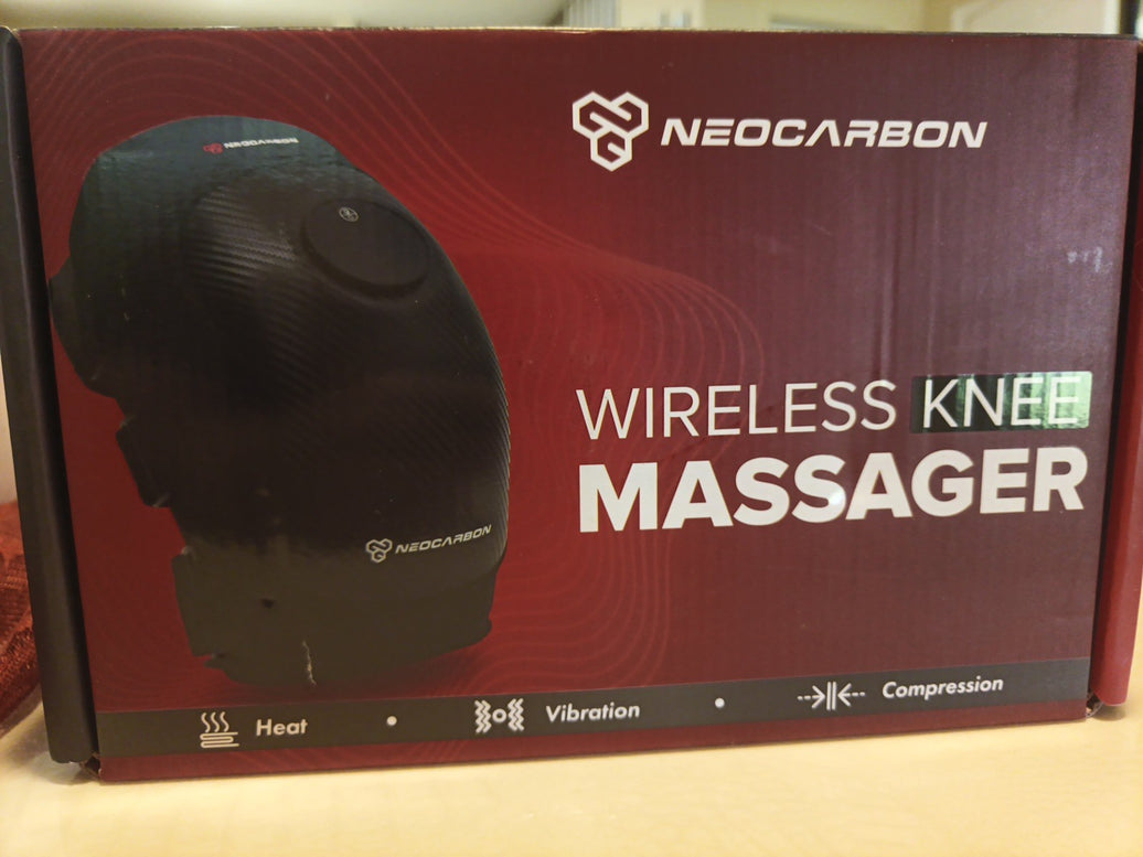 Neocarbon Wireless Heat, Vibration And Compression Knee Massager - Gray Black0