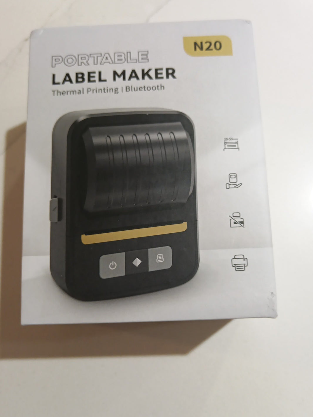 Portable Label Maker N20 Thermal Bluetooth Printer 203DPI w/ 2x2 Label Roll NEW0