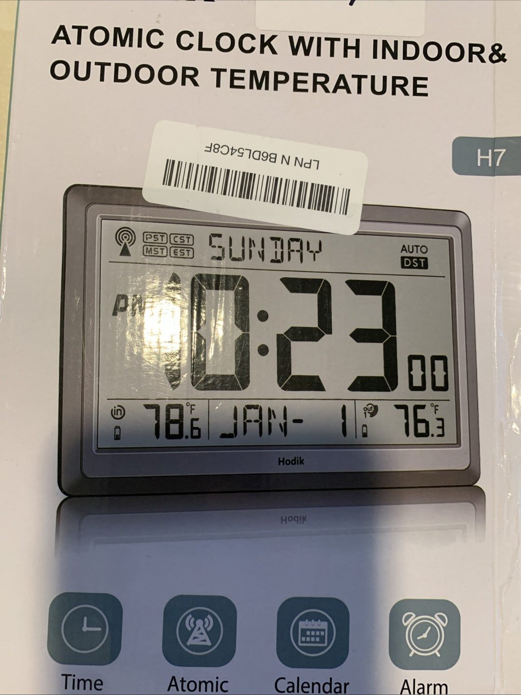 Hodik Atomic Clock With Indoor/Outdoor Temperature With Backlight1
