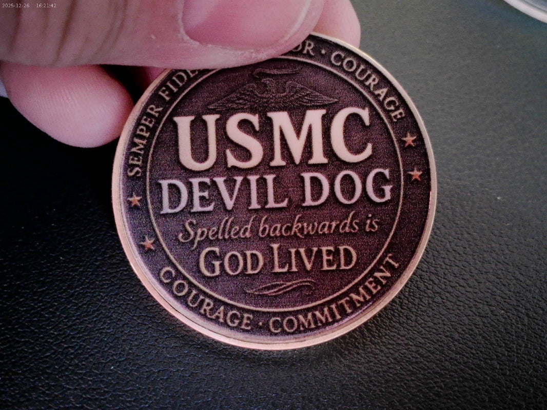 United States Marine Corps Challenge Coin USMC Devil Dog Semper Fidelis, Honor1