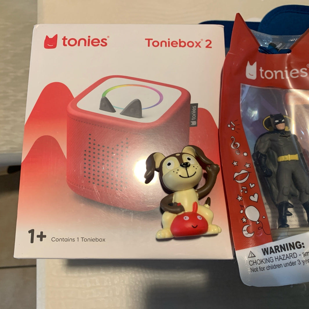 Tonies Toniebox 2 Red Audio Player Box New Sealed 2 Tonies And Listen & Play Bag1