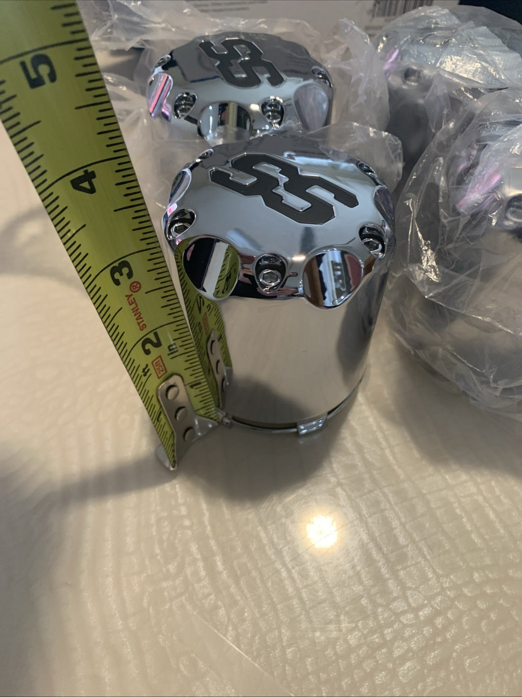SET 4 Wheels Alloy Center Cap Push in Style Chrome SS Center Caps for Golf Cart 1