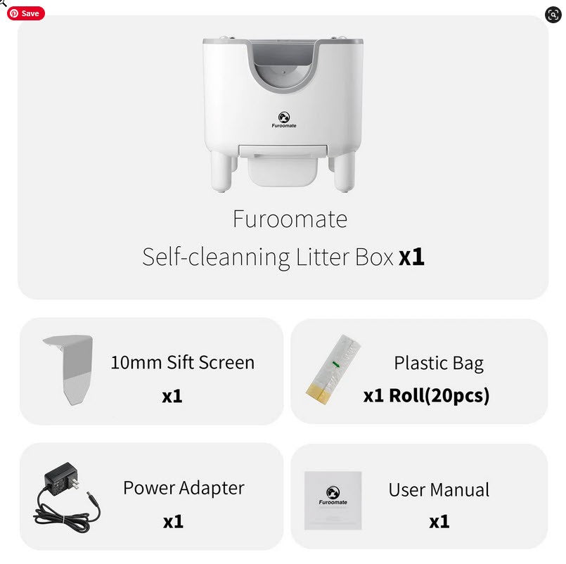Furoomate Open Self Cleaning Cat Litter Box, Smart Automatic, New Open Box1