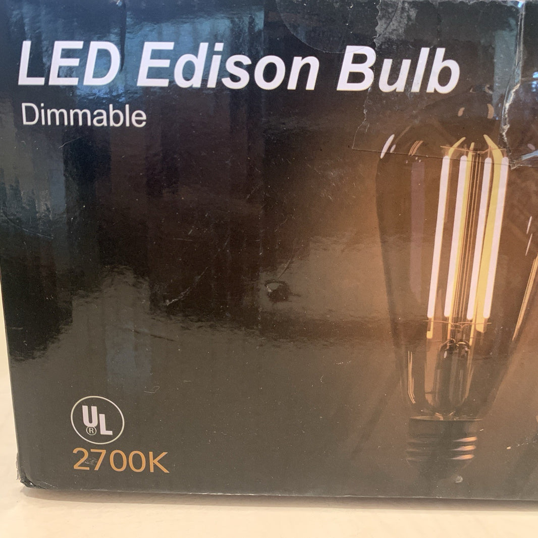 LED Edison Bulb 12 Pack ST58D6 2700K Dimmable E26/ST58/ST191