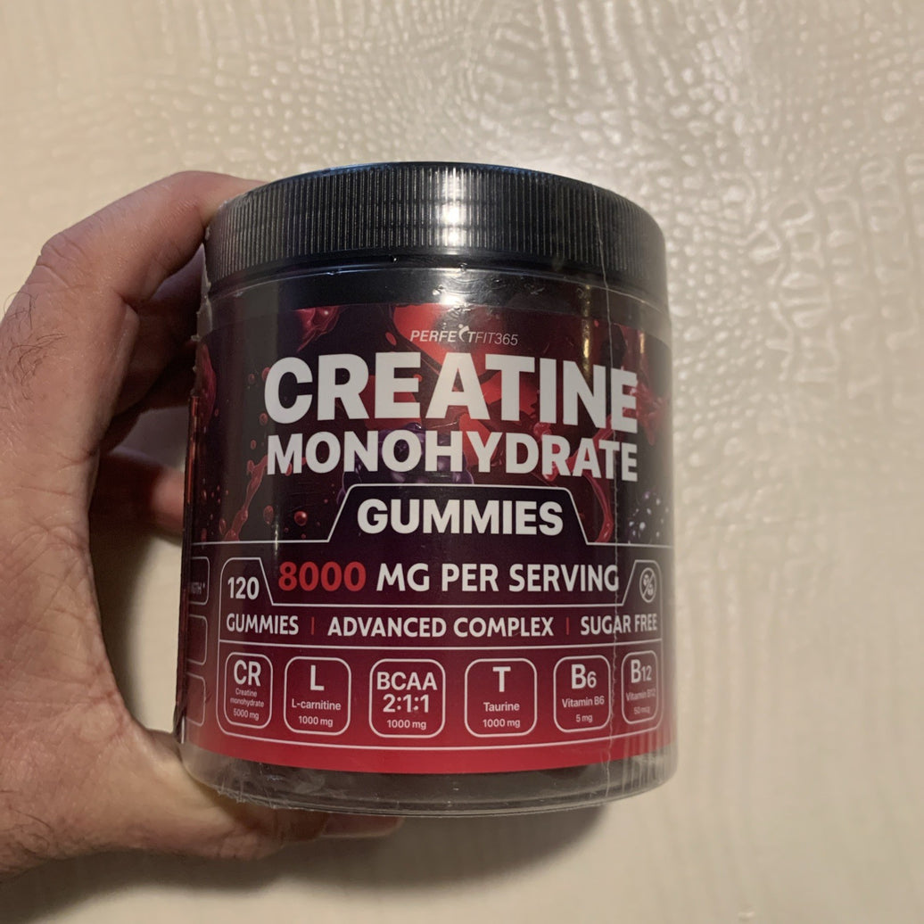 Creatine Monohydrate Berry Gummies Complex 8000mg w L-carnitine 120 Ct Exp 1/270