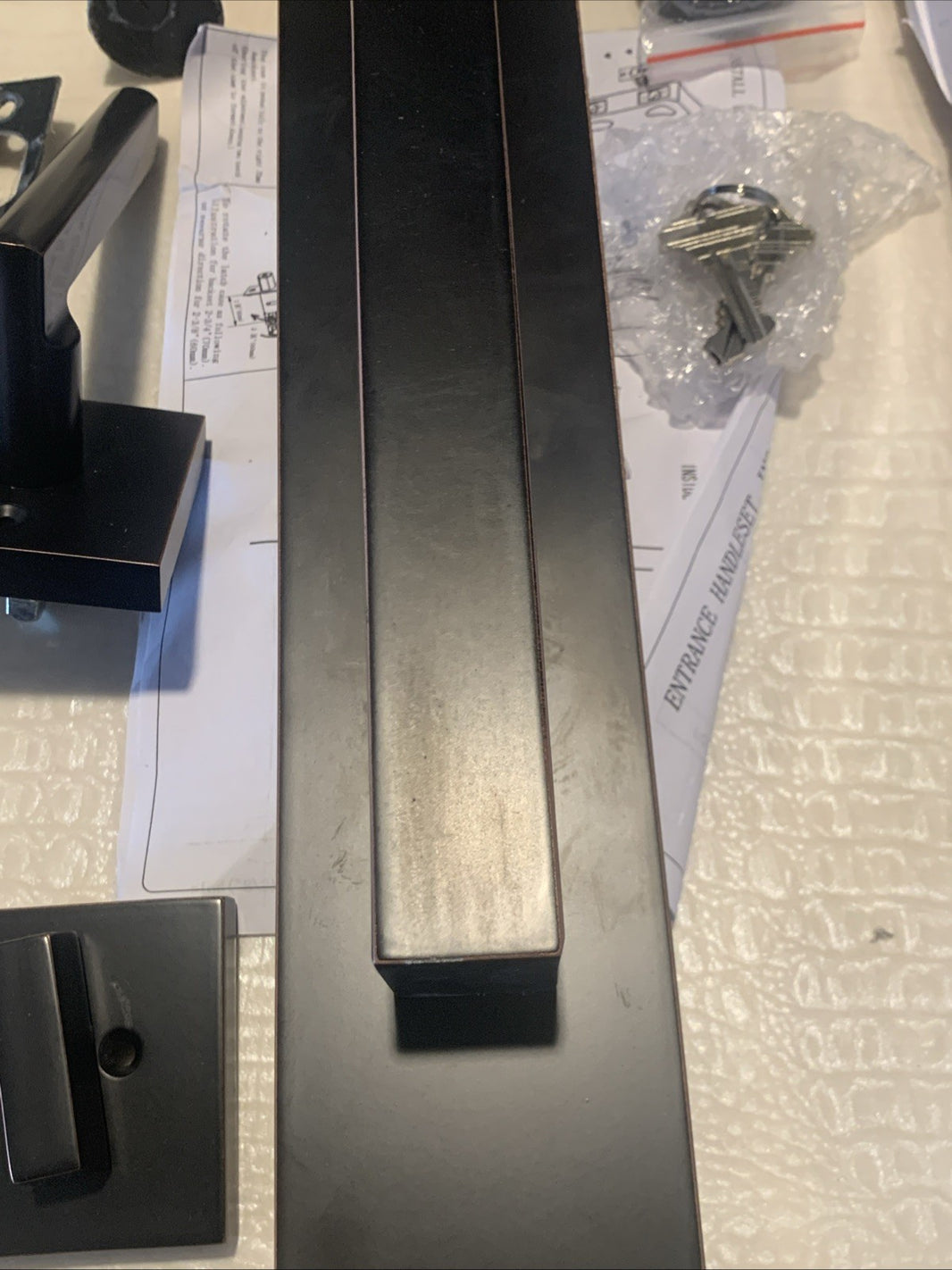 Exterior Door Handle with Deadbolt, Matte Black Front Door Lock Set, Reversible1