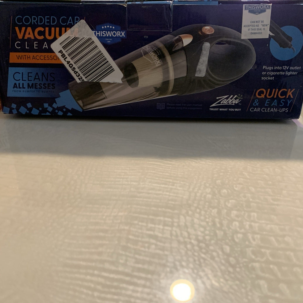 Zabba Thisworx Corded Car Vacuum Cleaner W/ Accessory Kit 12V Extra Filter New0