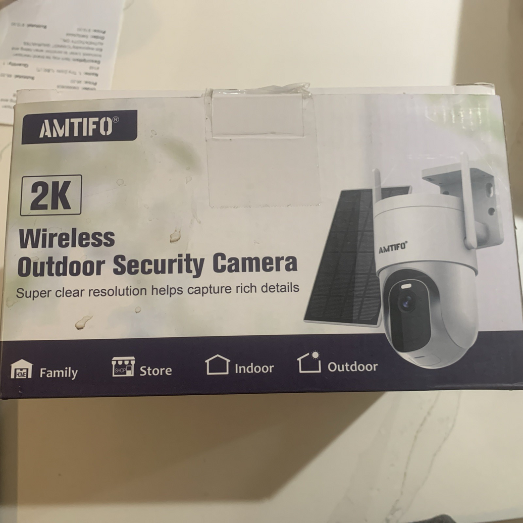Amtifo Security Camera Wi-Fi & Sola Powered 360 Pts, 2K Image, Person Detection0
