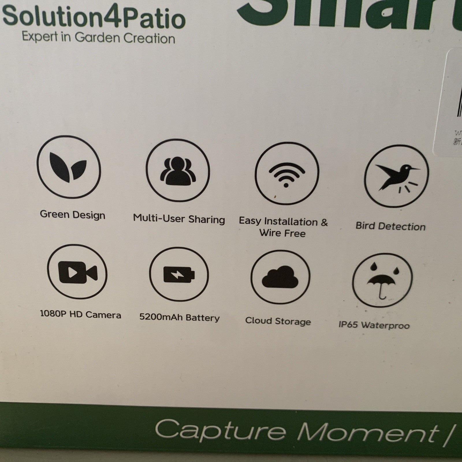 Solution4Patio Smart Bird Feeder AI Bird Identification. Ip65, Solar,  HD2