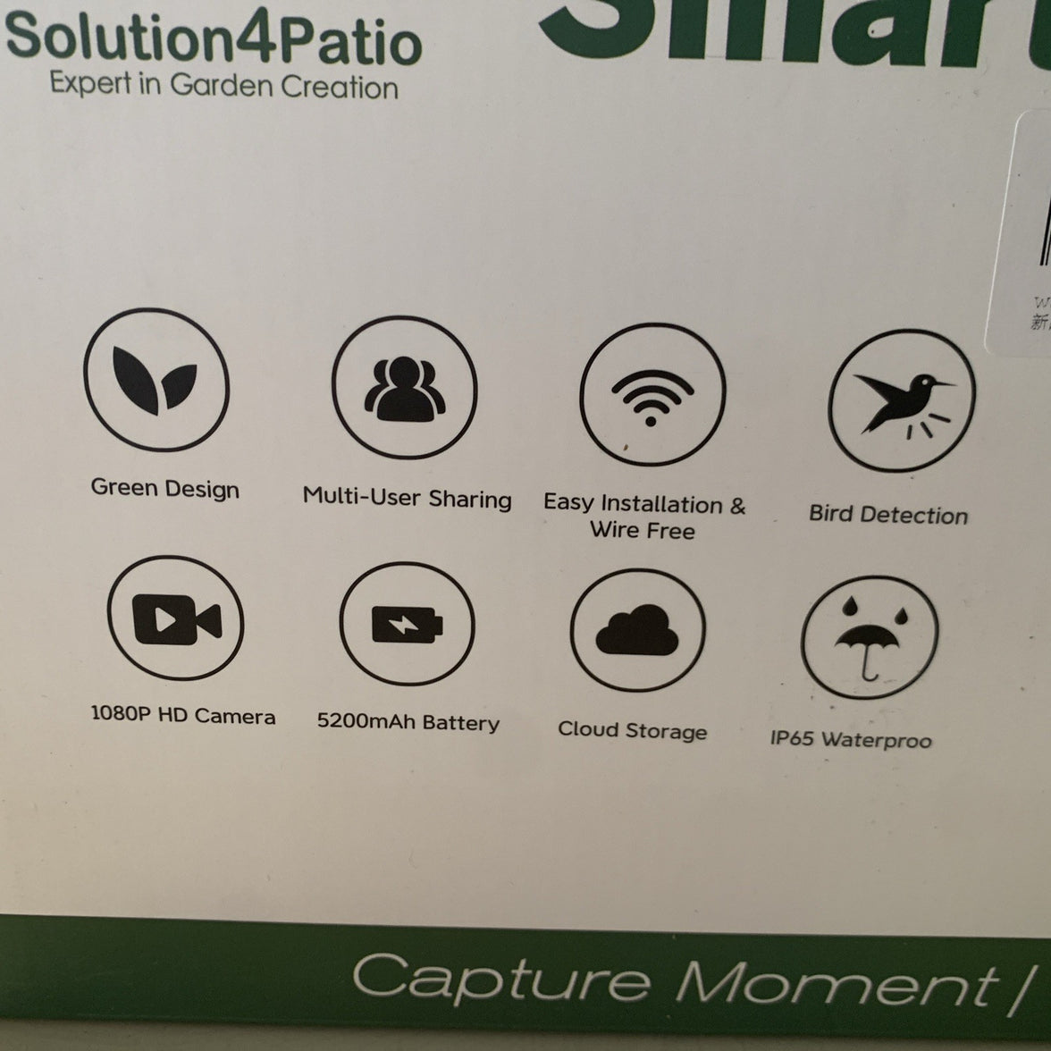 Solution4Patio Smart Bird Feeder AI Bird Identification. Ip65, Solar,  HD2