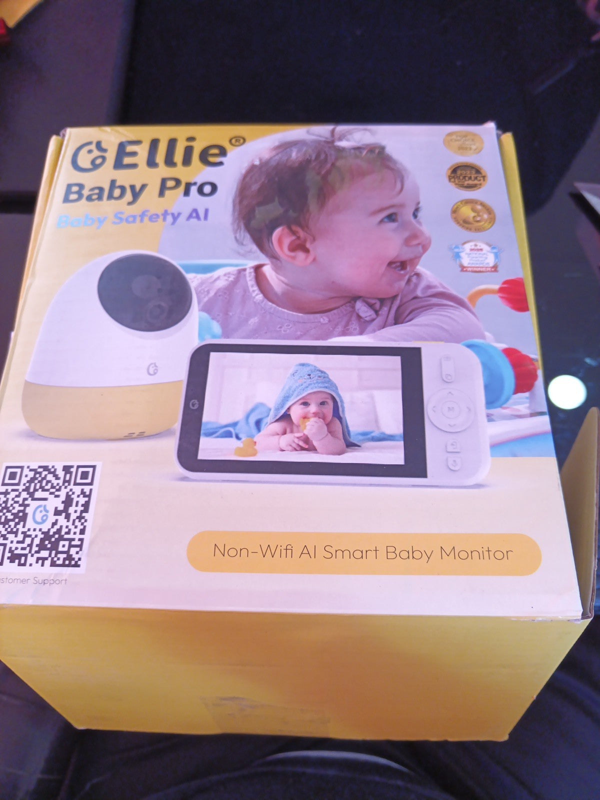 Ellie Baby Pro Yellow Non-Wifi AI Smart Baby Monitor With Wide Angle Viewing0