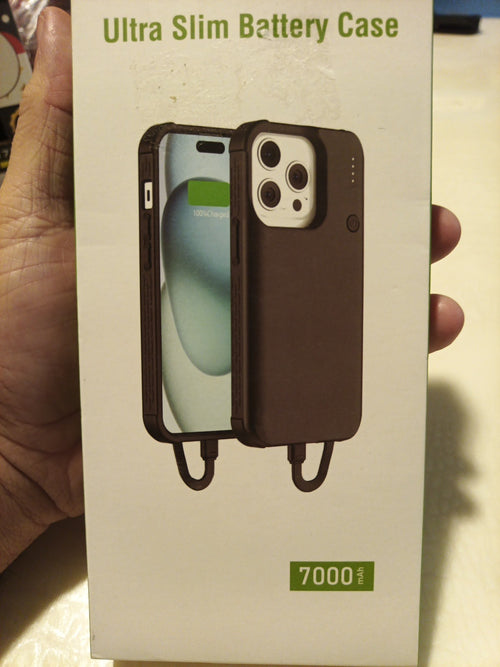 Fast Charging Battery Case for iPhone 14, 14 Pro, 7000mAh 15W Ultra Black