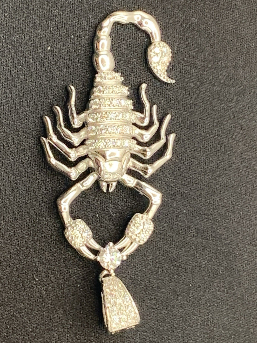 SCORPION CHARM | 3 CTW VVS D MOISSANITE Solid Sterling Silver 925. Weight .36 Oz1