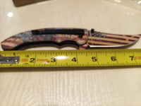  8" Patriotic Native American Pocket Knife Blade Assist-Open Folding Knife4