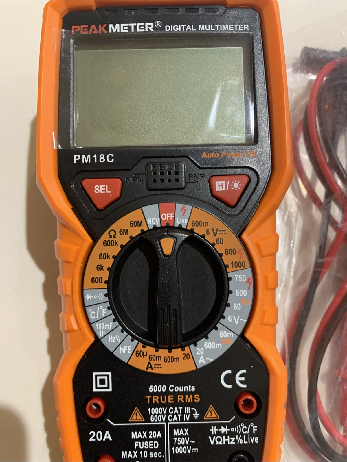 PM18C Digital Multimeter DC AC Voltage Current Tester Manual Range Backlight6