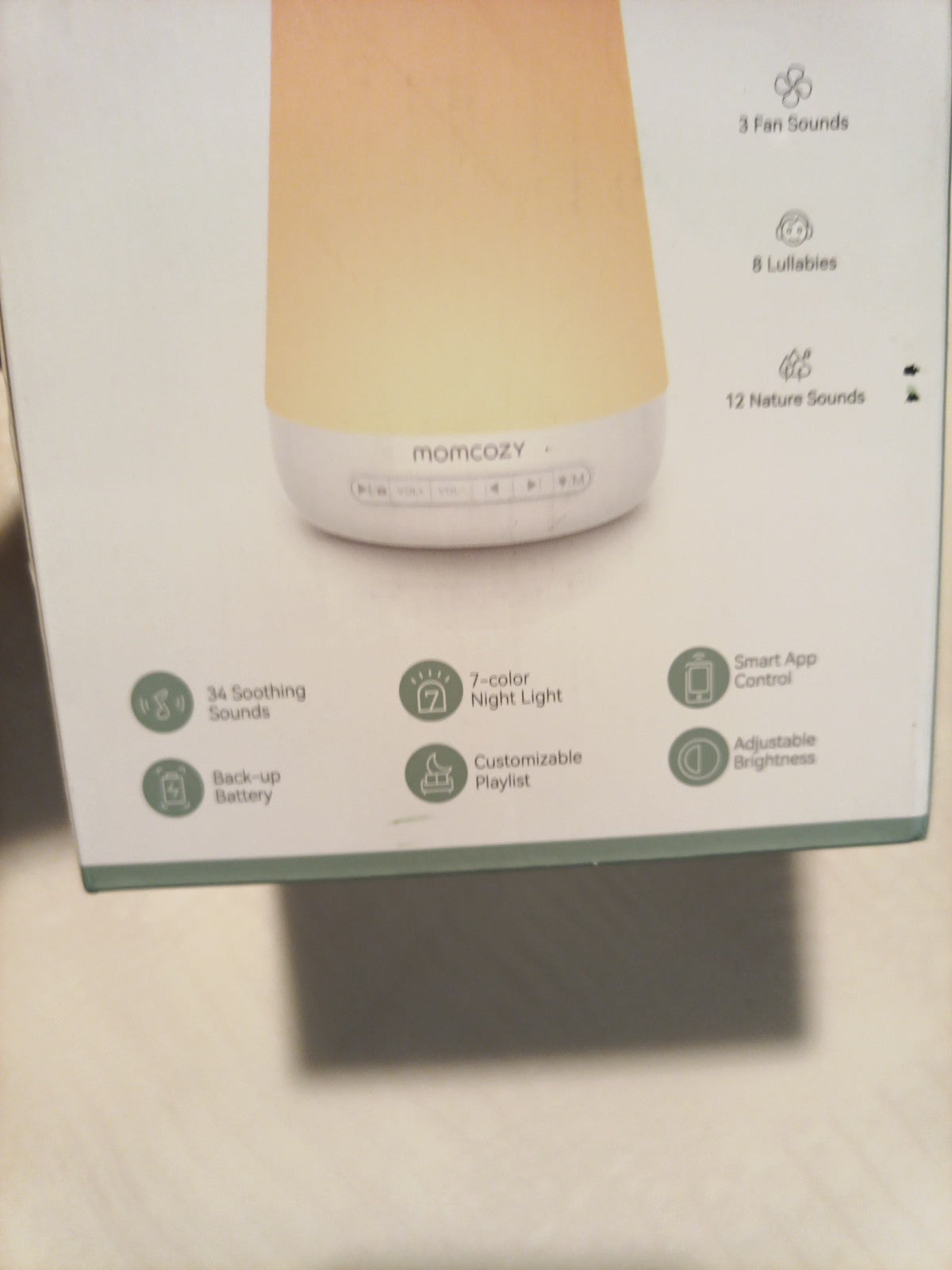 Momcozy Noise Machine for Baby Sleeping with Night Light - White3