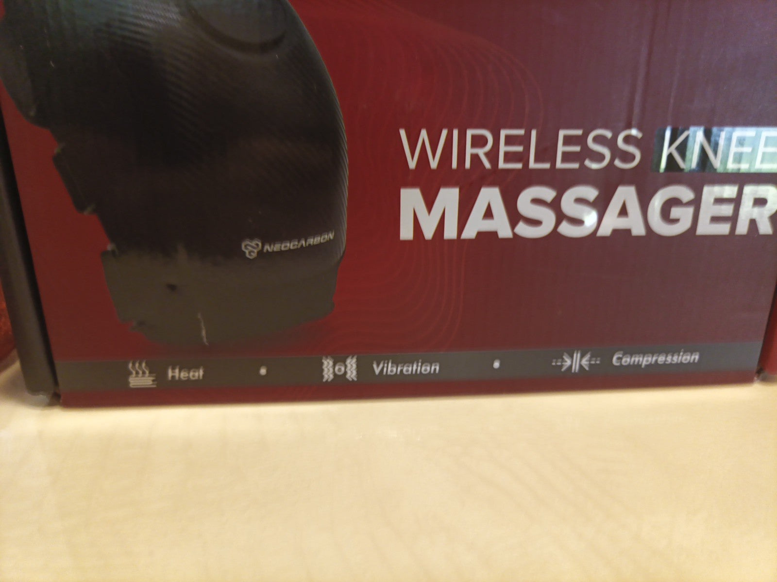 Neocarbon Wireless Heat, Vibration And Compression Knee Massager - Gray Black1