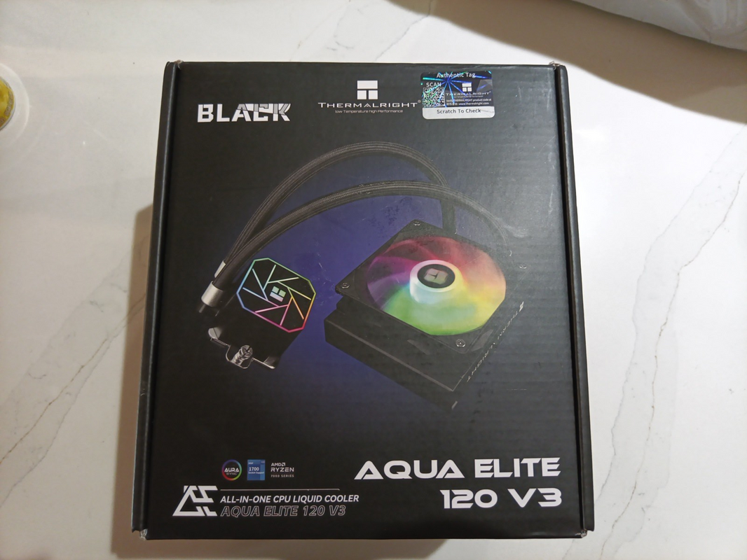 Aqua Elite 120 V3 AIO CPU Cooler, 120mm Liquid Cooling, ARGB PWM Fans, Intel ...0