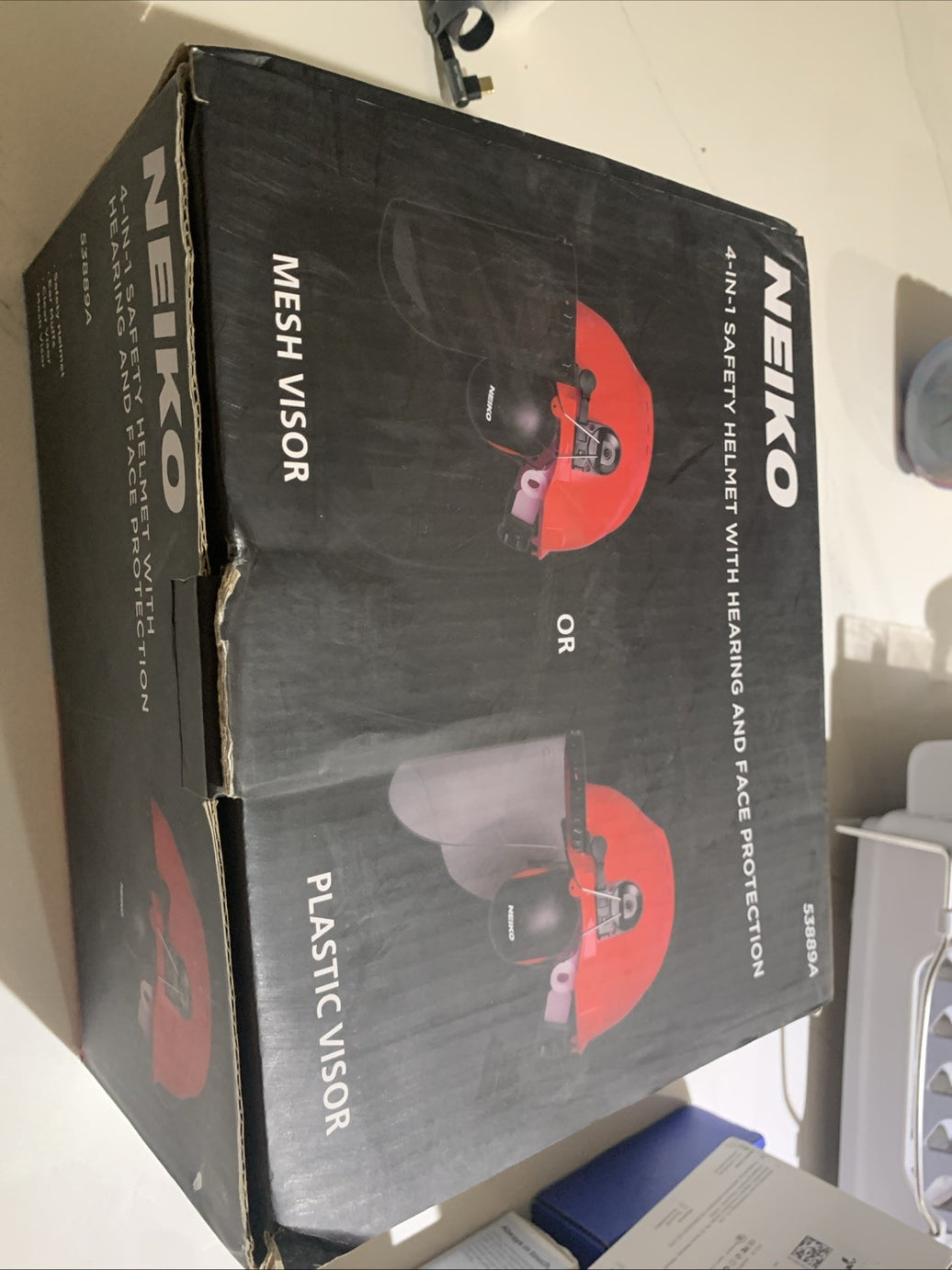 New Neiko 4-IN-1 Safety Helmet with Hearing and Face Protection in Origin Box0