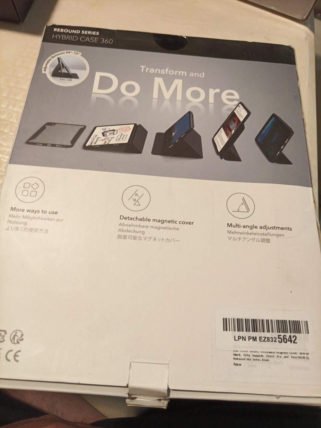 ESR Hybrid 360 iPad Pro 13" M4,   2024 Rebound Series Black Multi Angle1