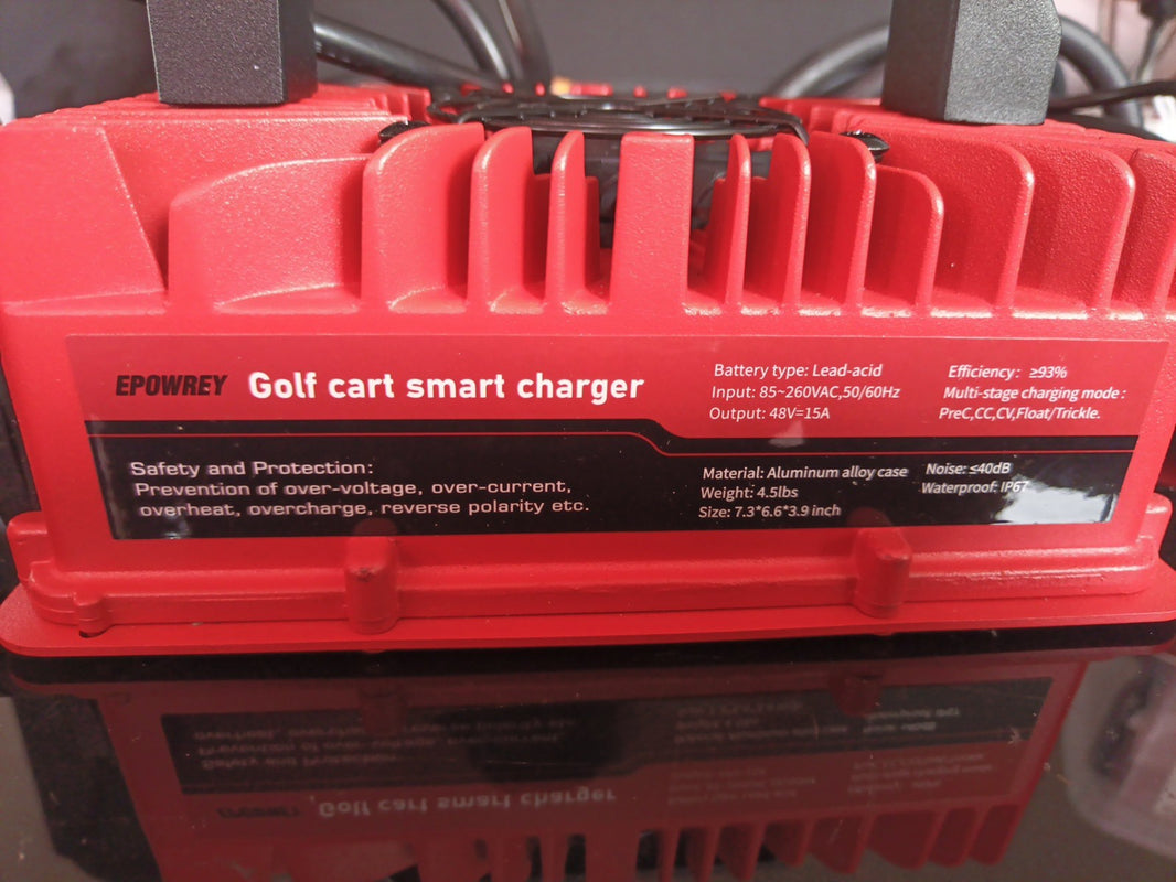 EPOWREY 48 Volt 15 AMP Golf Cart Battery Charger Golf Cart 3-Pin Round Plug1
