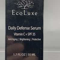 EcoLuxe Daily Defense Serum 1.7oz, Vitamin C, Anti Aging, Brightening, Protect2