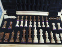 15'' Walnut Chess Set with Storage Board for Adults & Children, 2 Players3