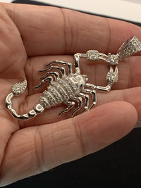 SCORPION CHARM | 3 CTW VVS D MOISSANITE Solid Sterling Silver 925. Weight .36 Oz10