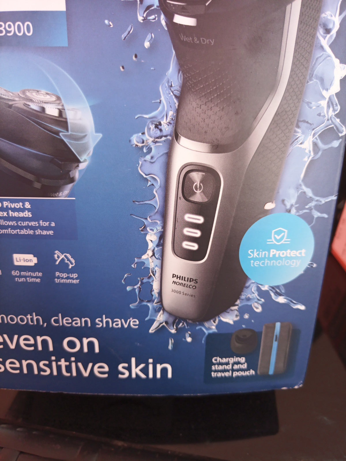 Shaver 3900 Rechargeable Wet & Dry Electric Shaver with Pop-up Trimmer Chargi...2