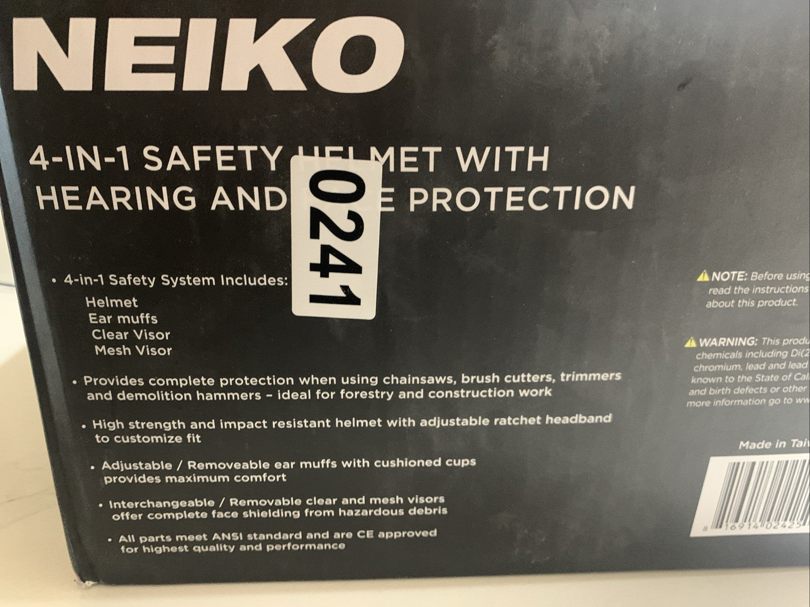 New Neiko 4-IN-1 Safety Helmet with Hearing and Face Protection in Origin Box10