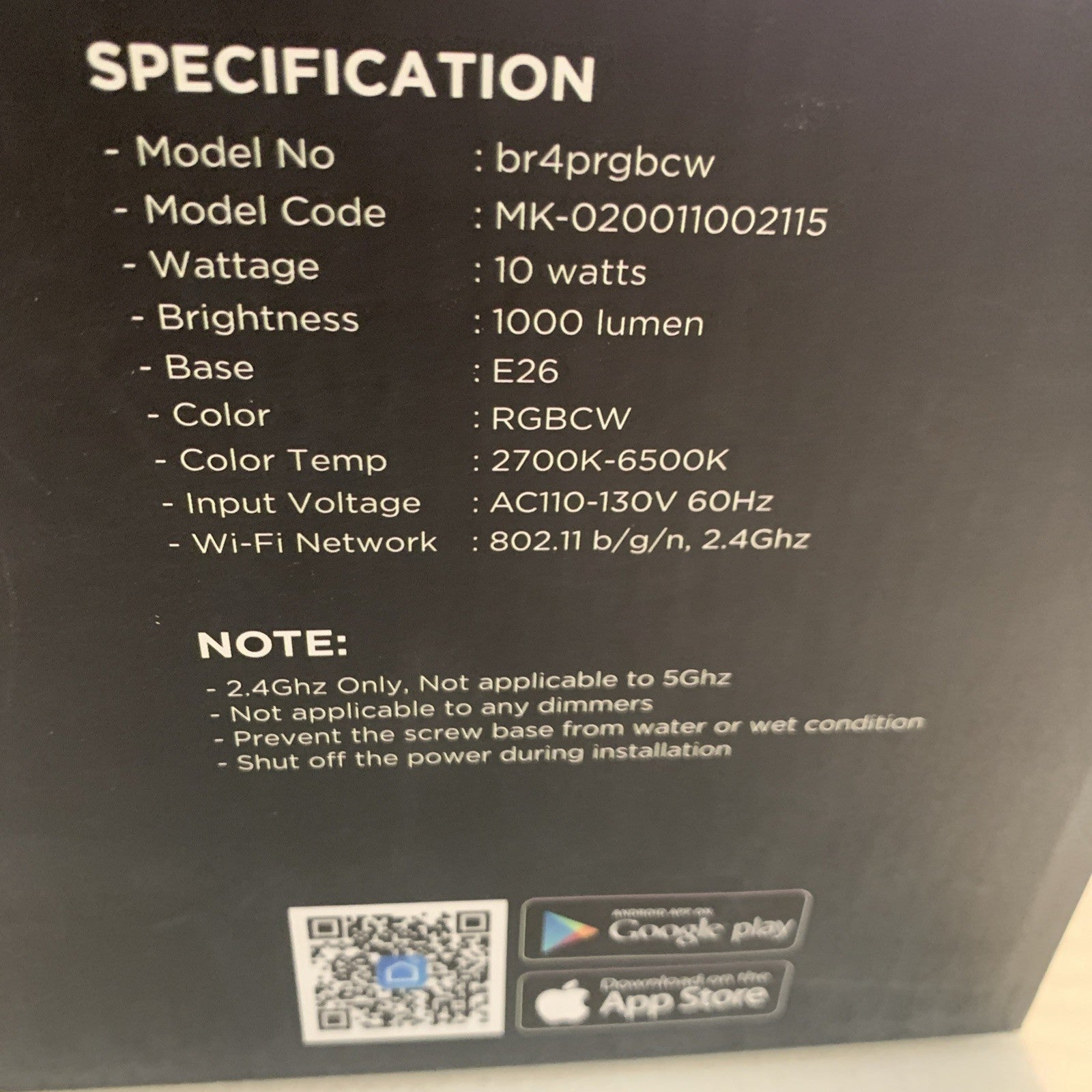 Mochiba Smart Light Bulbs 4-Pack LED br4prgbcw4